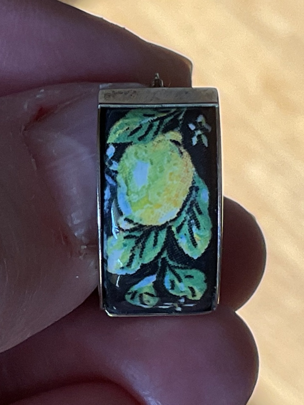 TAGLIAMONTE Gold Plated Sterling Silver 925 Sicilian Lemons Enamel Round Earring - Picture 12 of 15